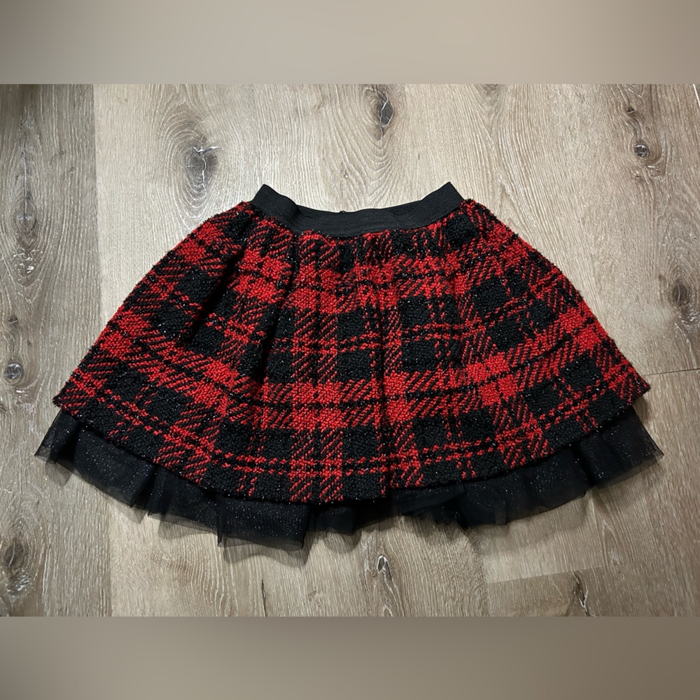 Red and Black Plaid Skirt